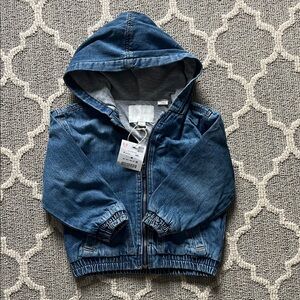 Zara Kids Hooded Blue Denim Jacket